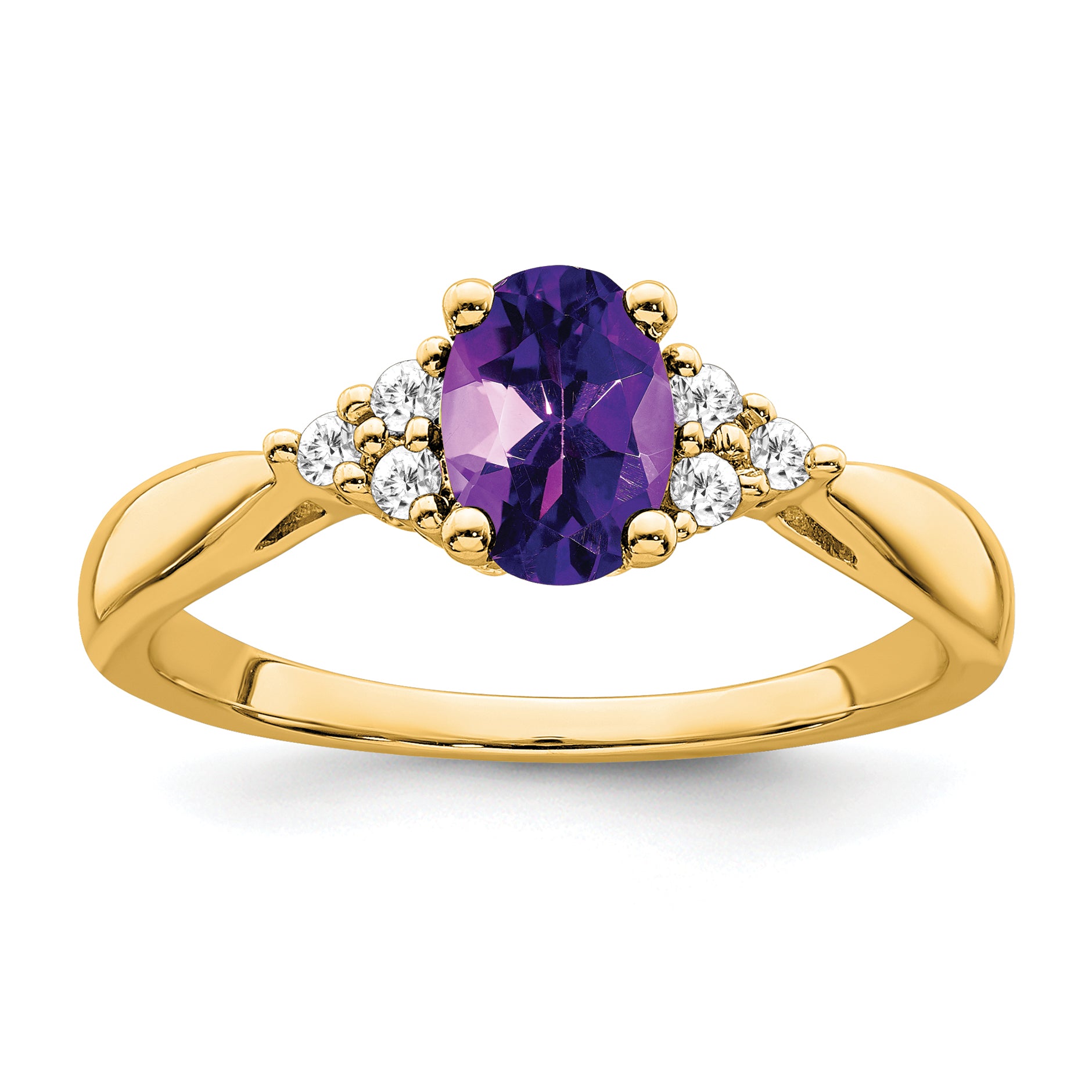 14k Amethyst and Diamond Ring Main image