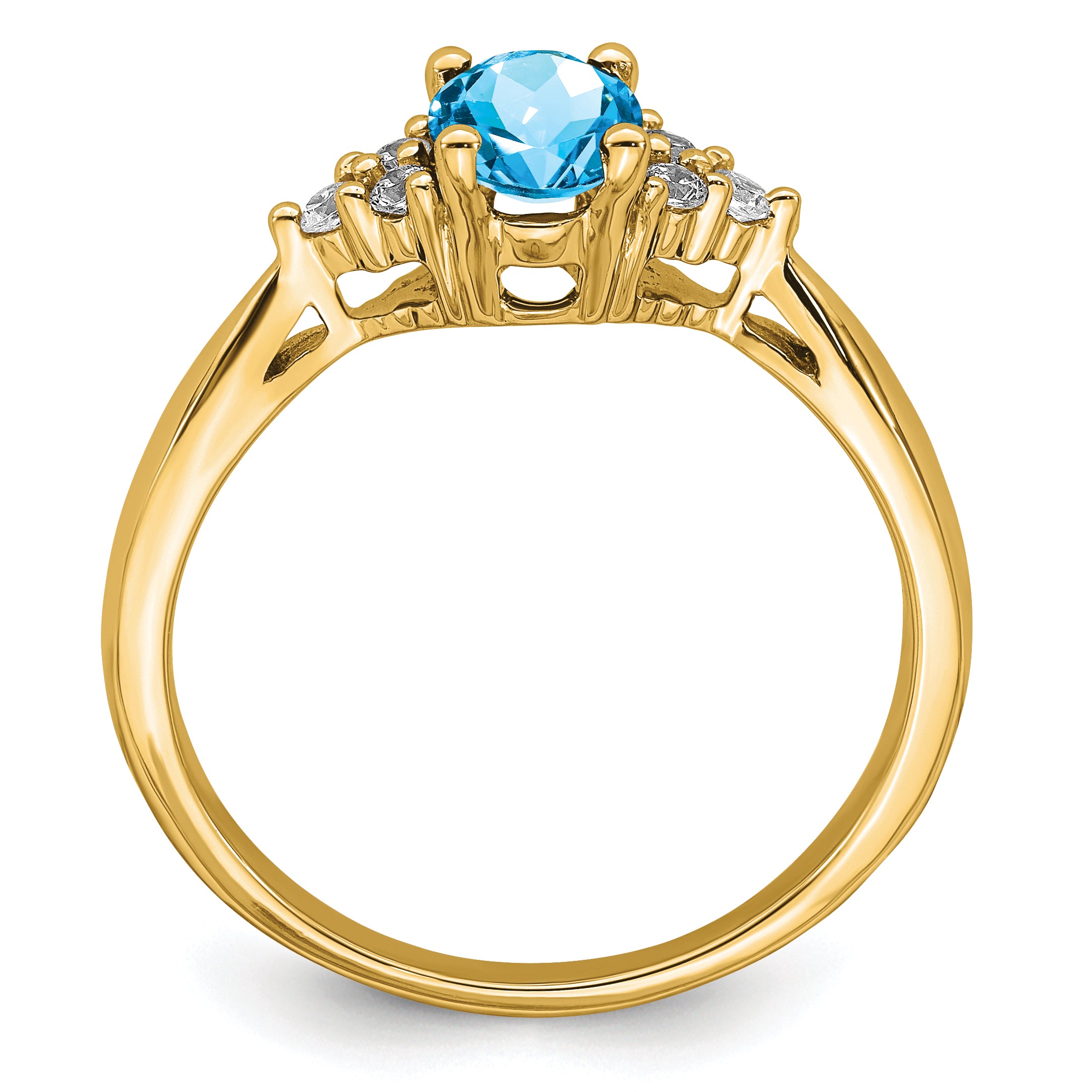 14k Blue Topaz and Diamond Ring Secondary image
