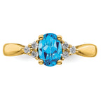 14k Blue Topaz and Diamond Ring