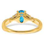 14k Blue Topaz and Diamond Ring