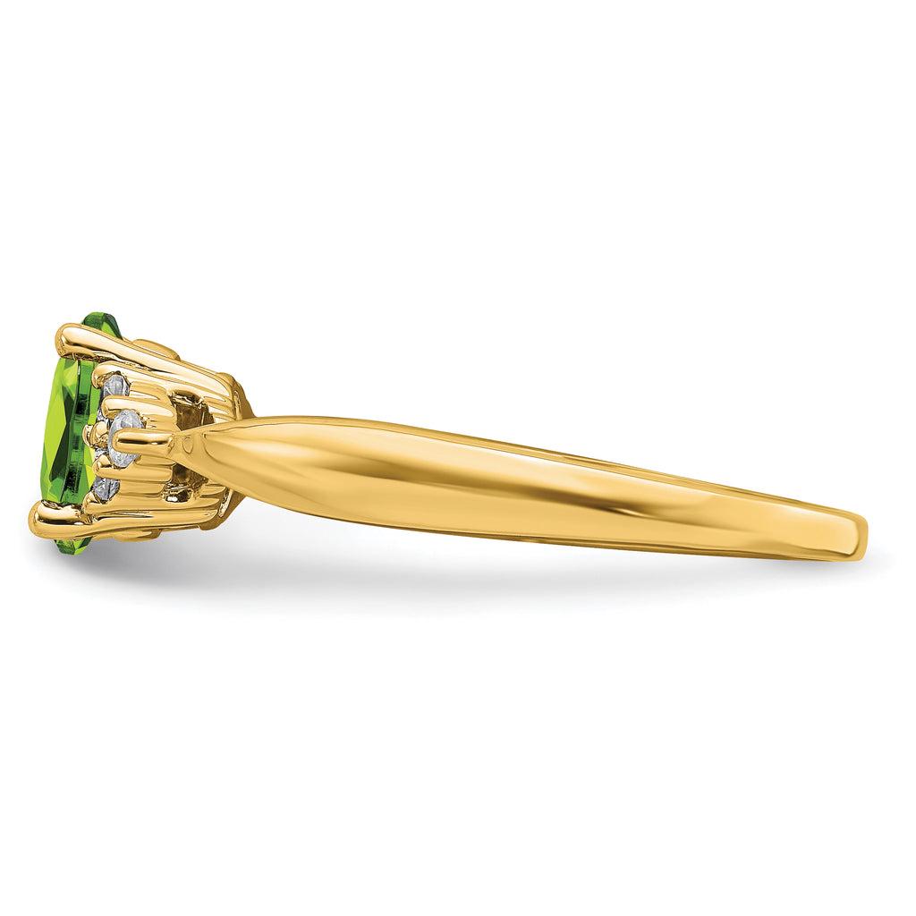 14k Peridot and Diamond Ring