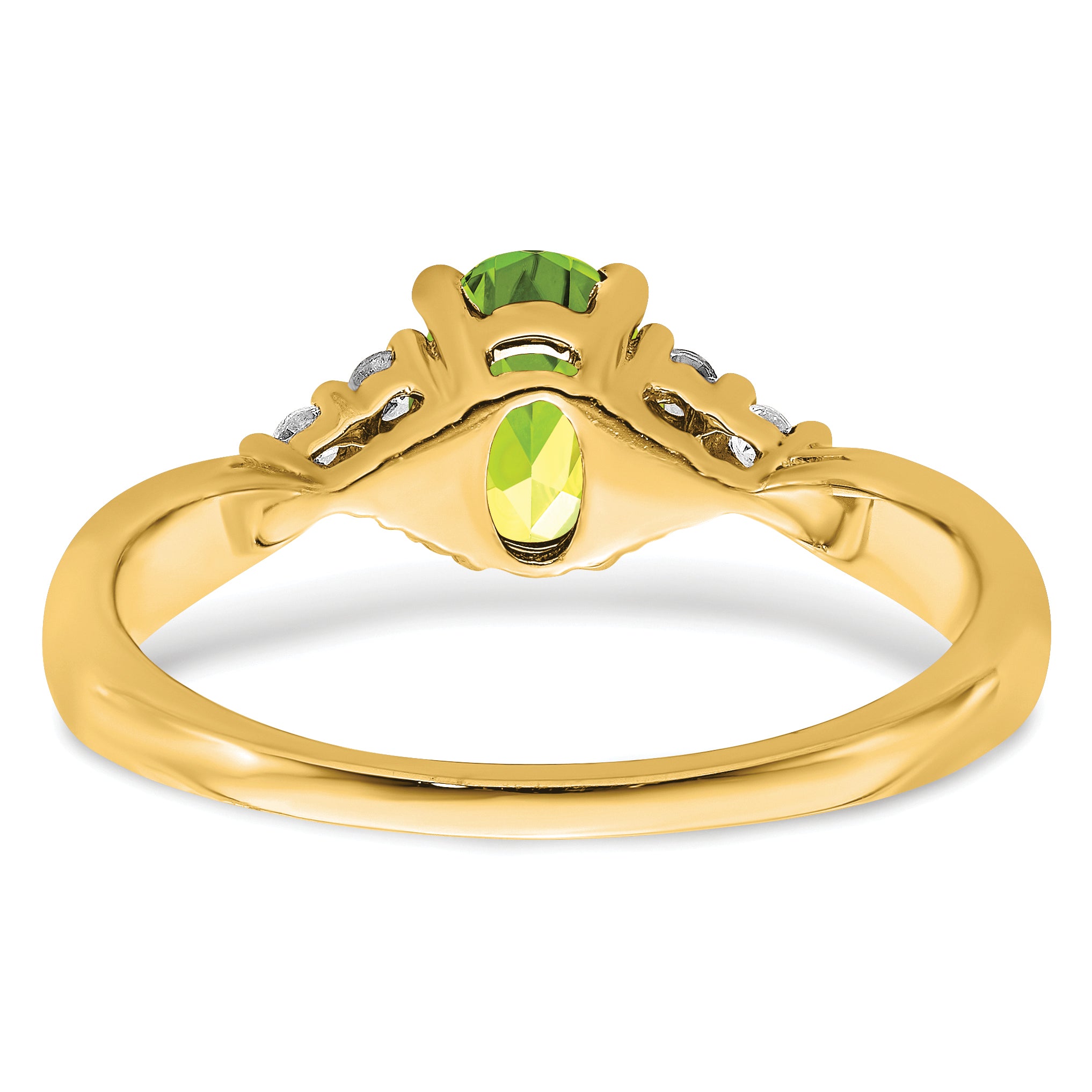 14k Peridot and Diamond Ring