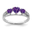 14k White Gold Amethyst and Diamond Heart Ring