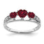 14k White Gold Cr. Ruby and Diamond Heart Ring
