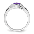 14k White Gold Amethyst and Diamond Ring