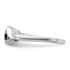 14k White Gold Amethyst and Diamond Ring