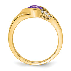 14k Amethyst and Diamond Ring