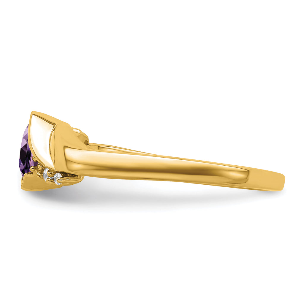 14k Amethyst and Diamond Ring
