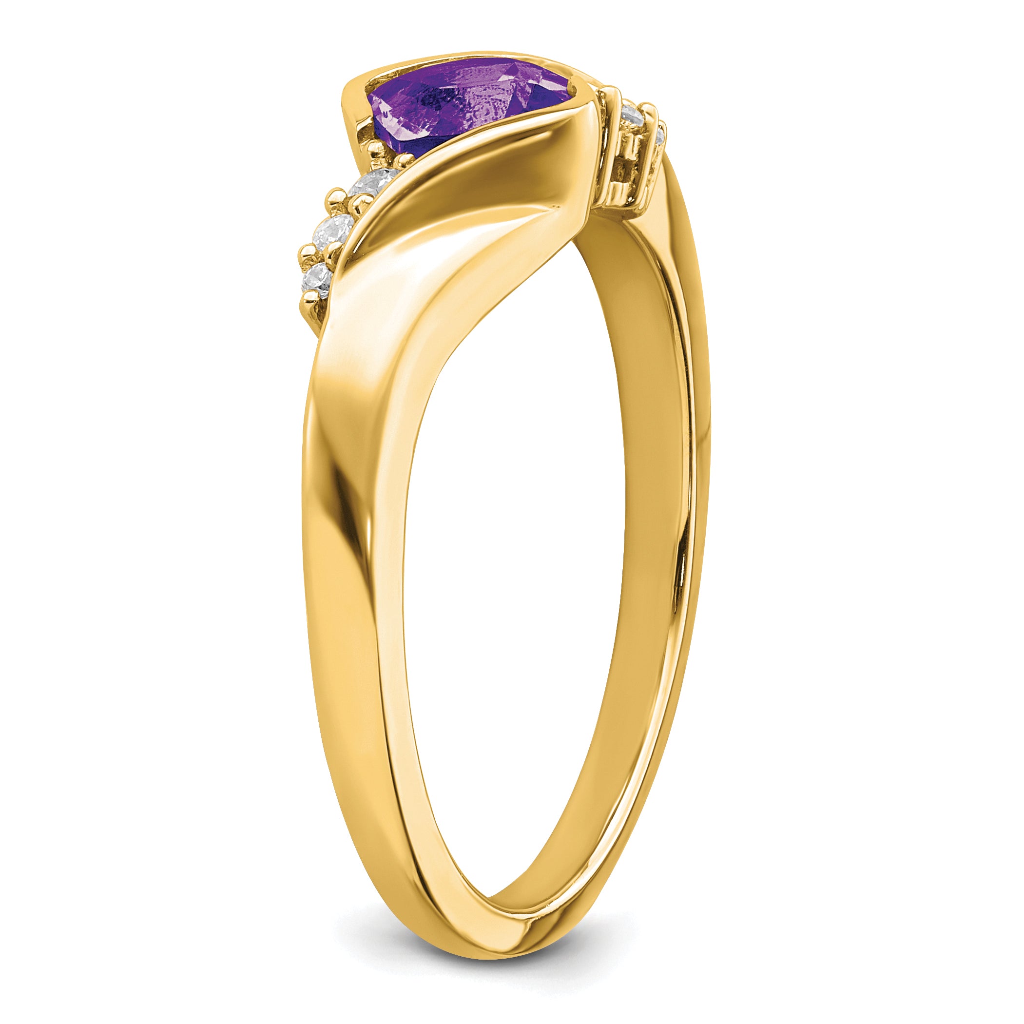 14k Amethyst and Diamond Ring