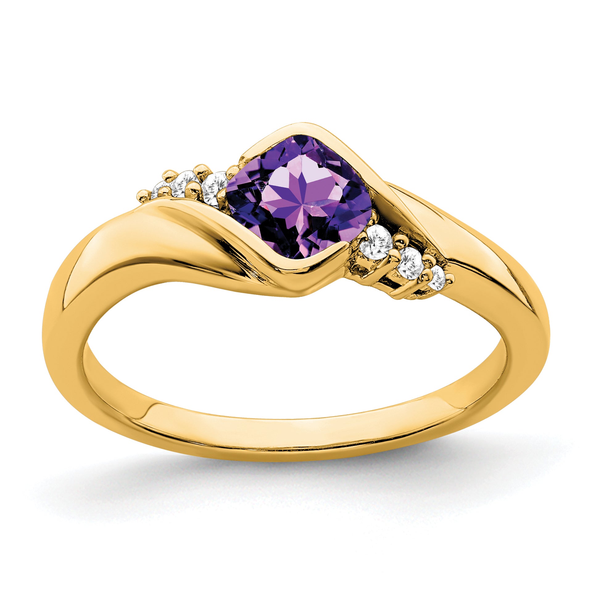 14k Amethyst and Diamond Ring Main image
