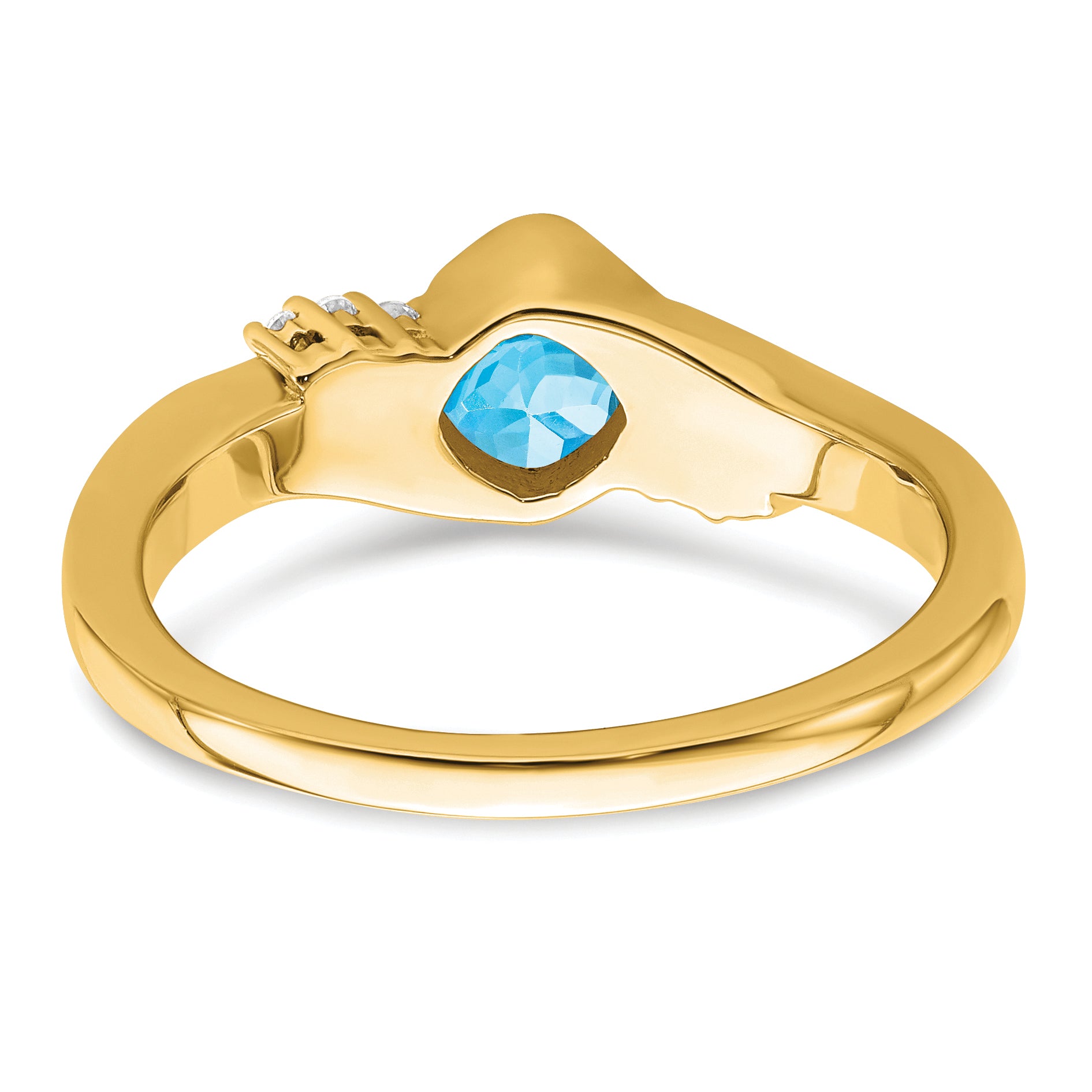 14k Blue Topaz and Diamond Ring