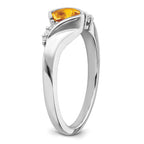 14k White Gold Citrine and Diamond Ring