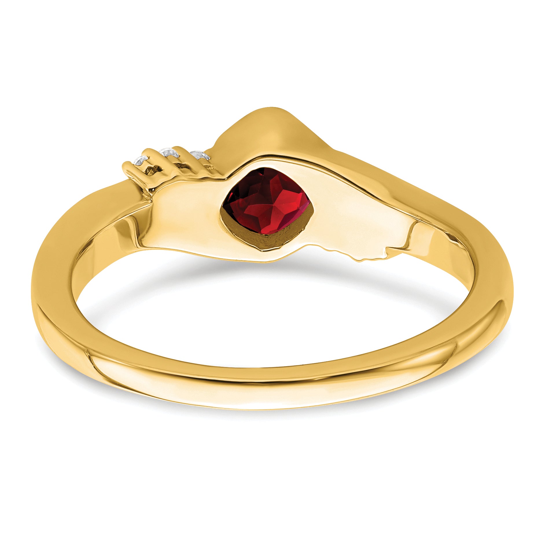 10k Yellow Gold Garnet and Diamond Ring