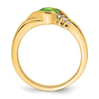 10k Yellow Gold Peridot and Diamond Ring