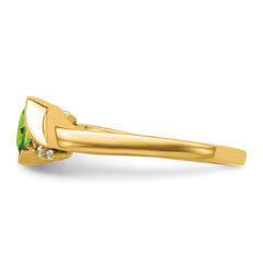 14k Peridot and Diamond Ring