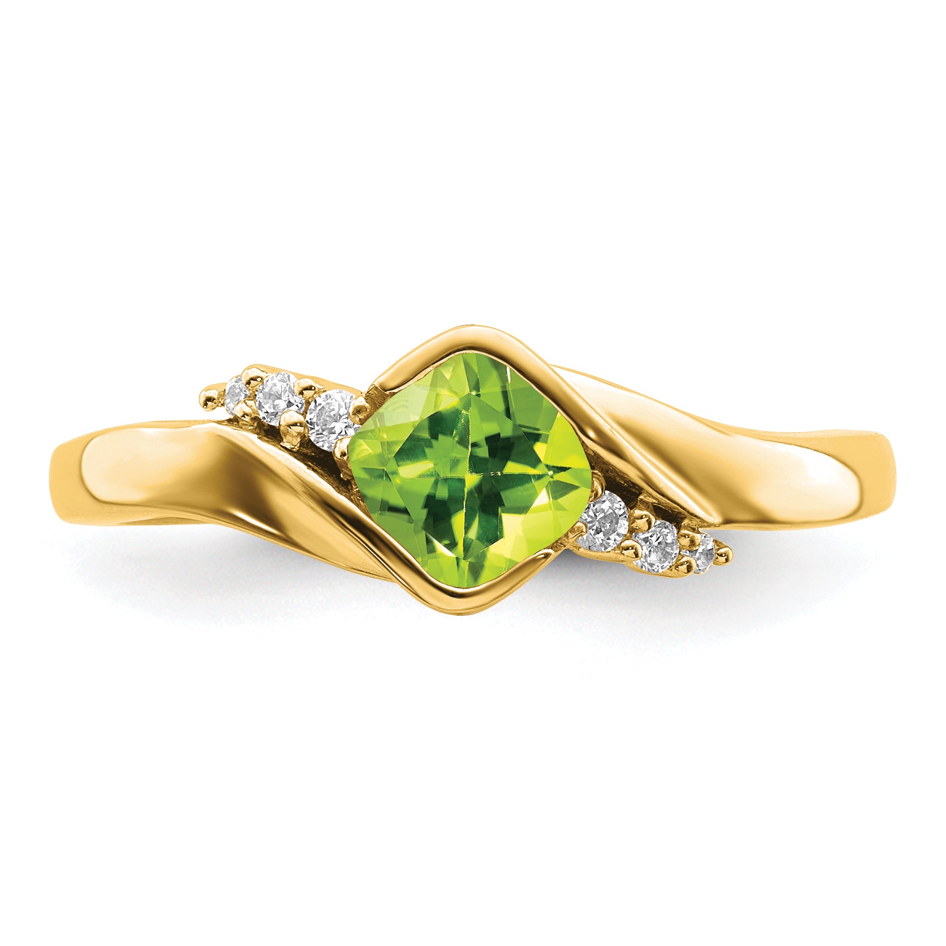 14k Peridot and Diamond Ring
