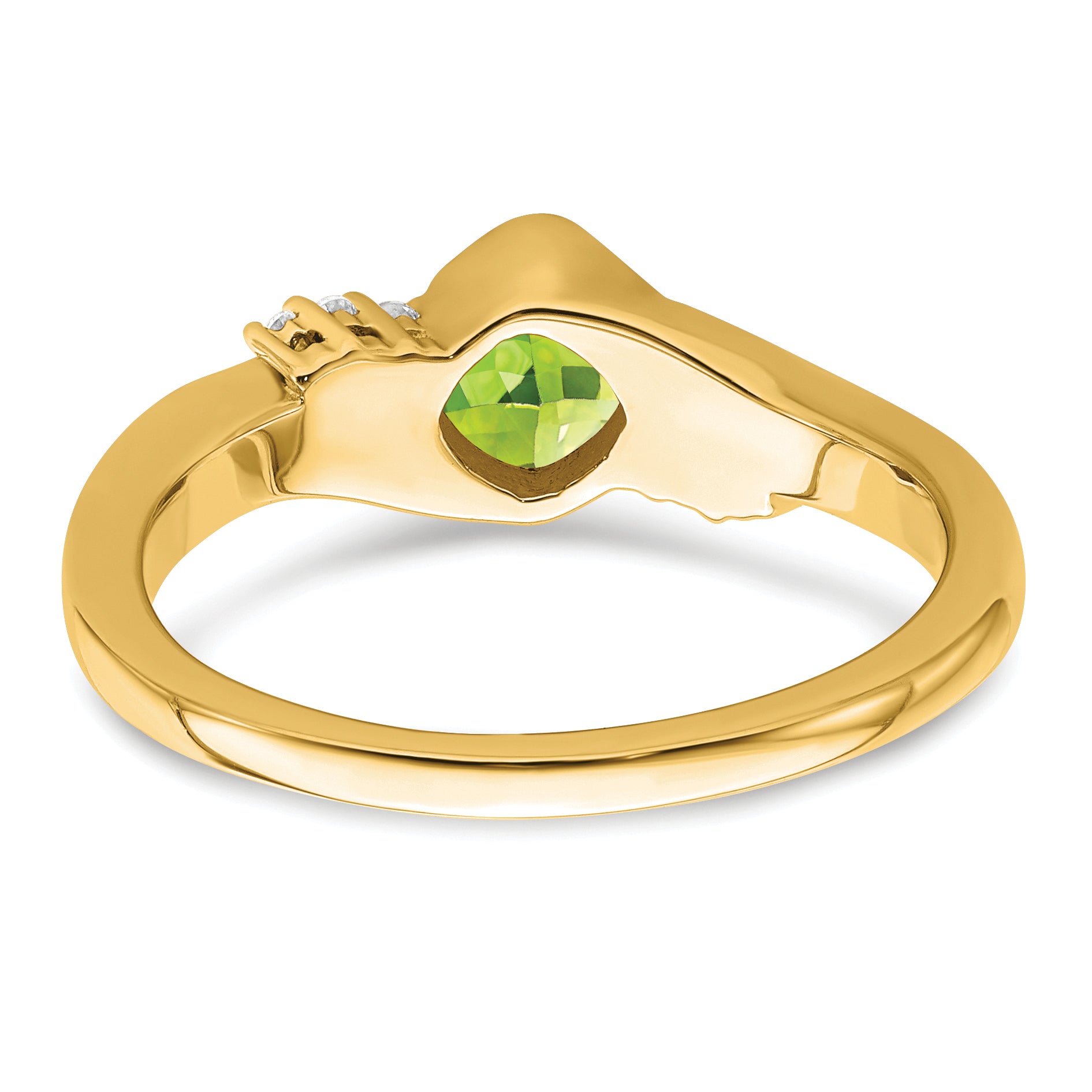 14k Peridot and Diamond Ring