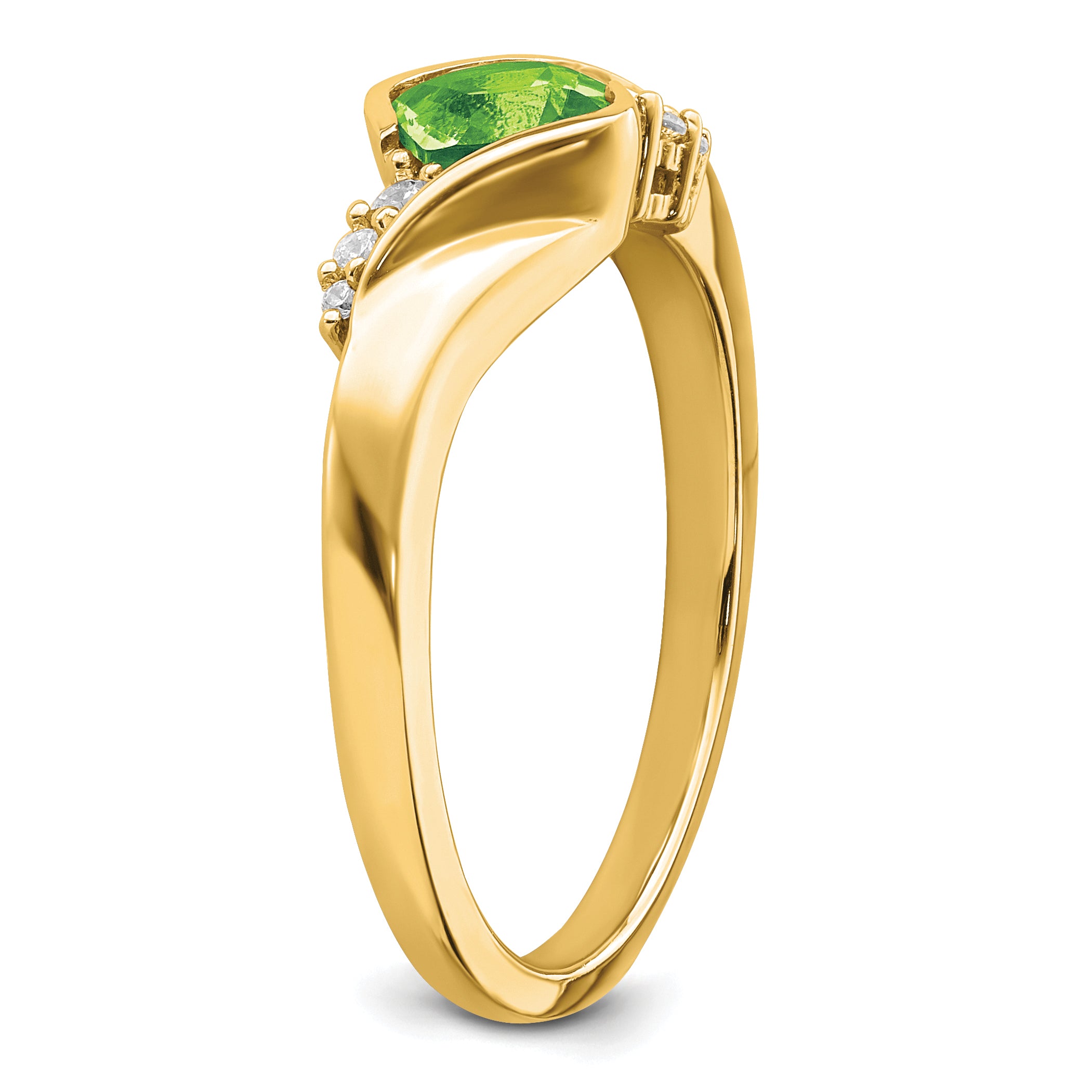 14k Peridot and Diamond Ring