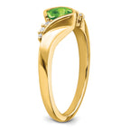 14k Peridot and Diamond Ring