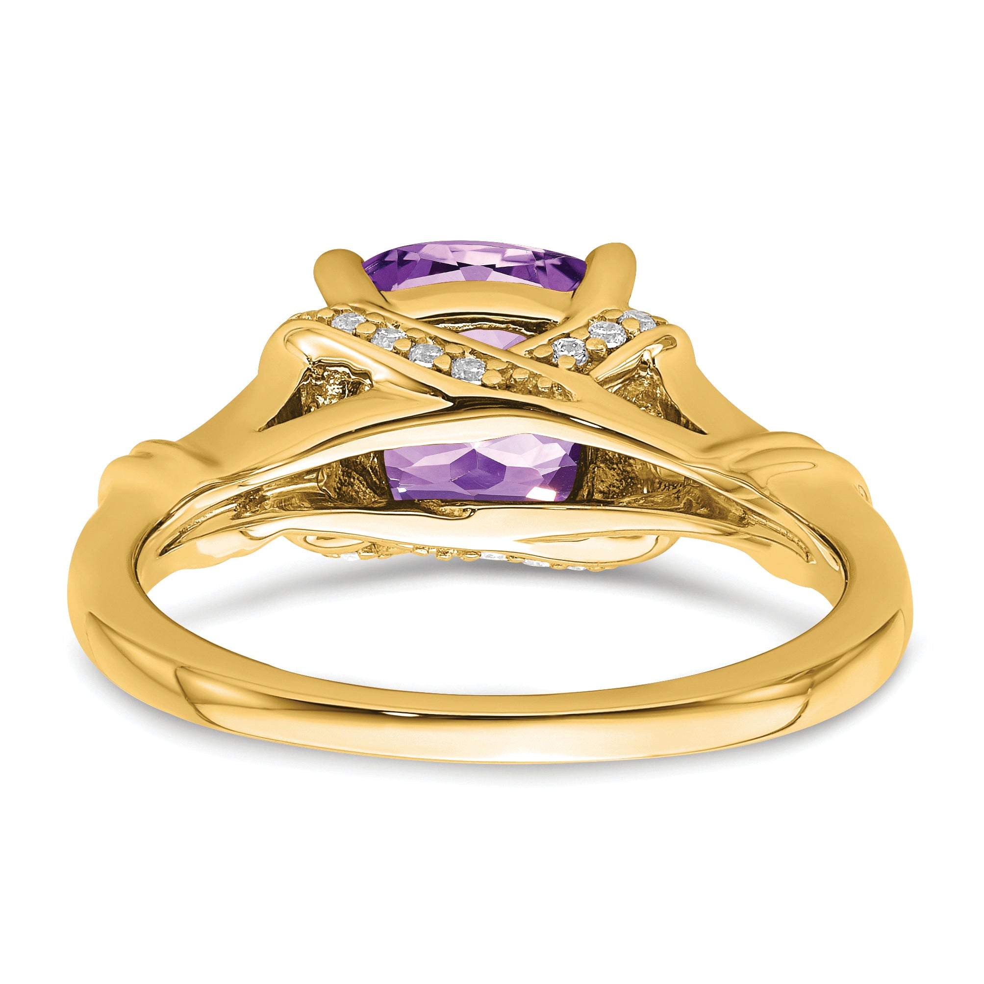 14k Amethyst and Diamond Ring
