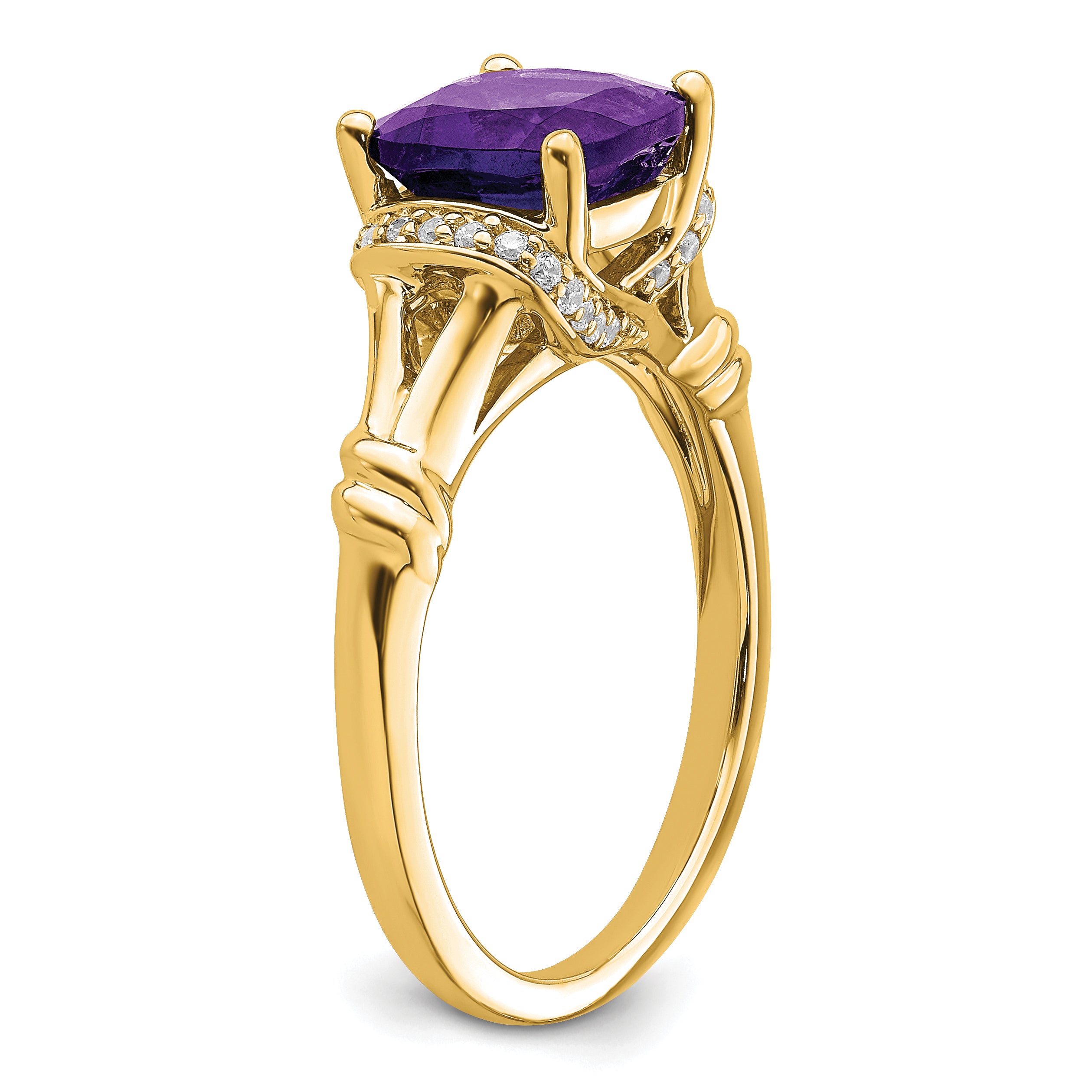 14k Amethyst and Diamond Ring