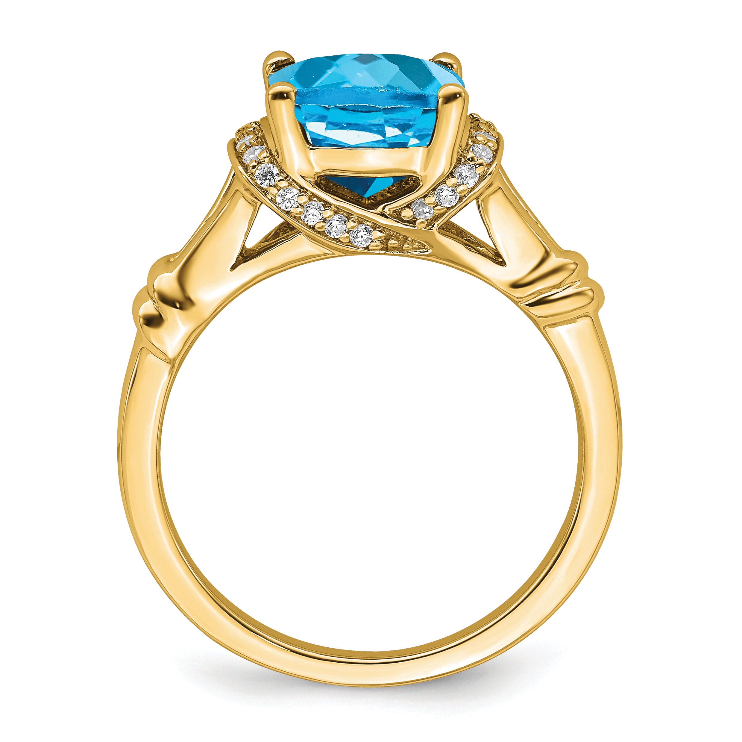 14k Blue Topaz and Diamond Ring Secondary image