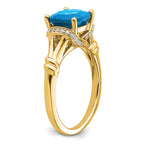 14k Blue Topaz and Diamond Ring
