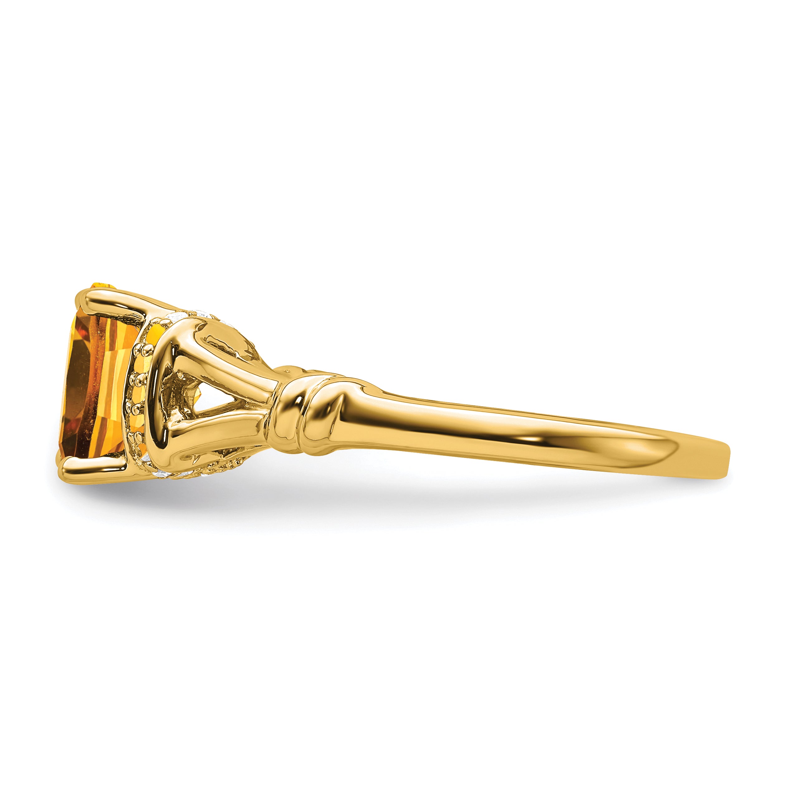 14k Citrine and Diamond Ring