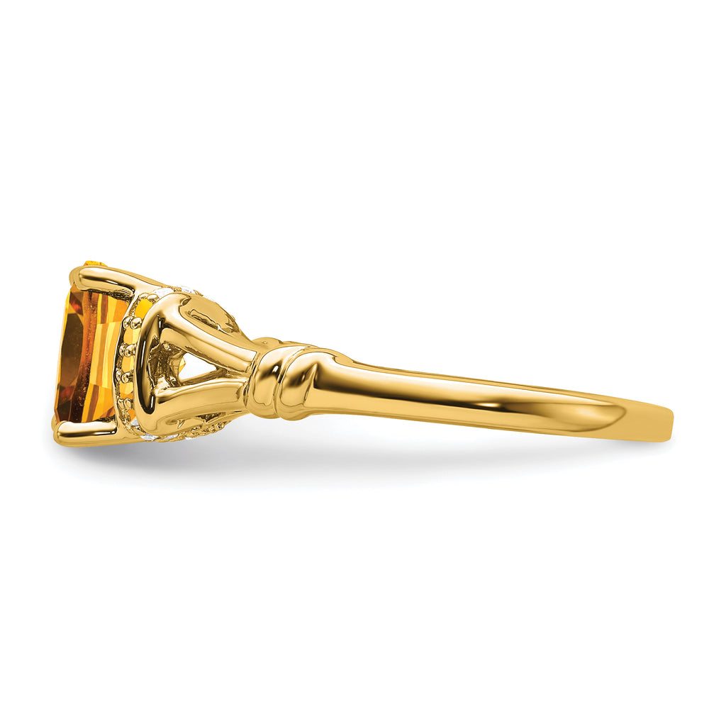 14k Citrine and Diamond Ring