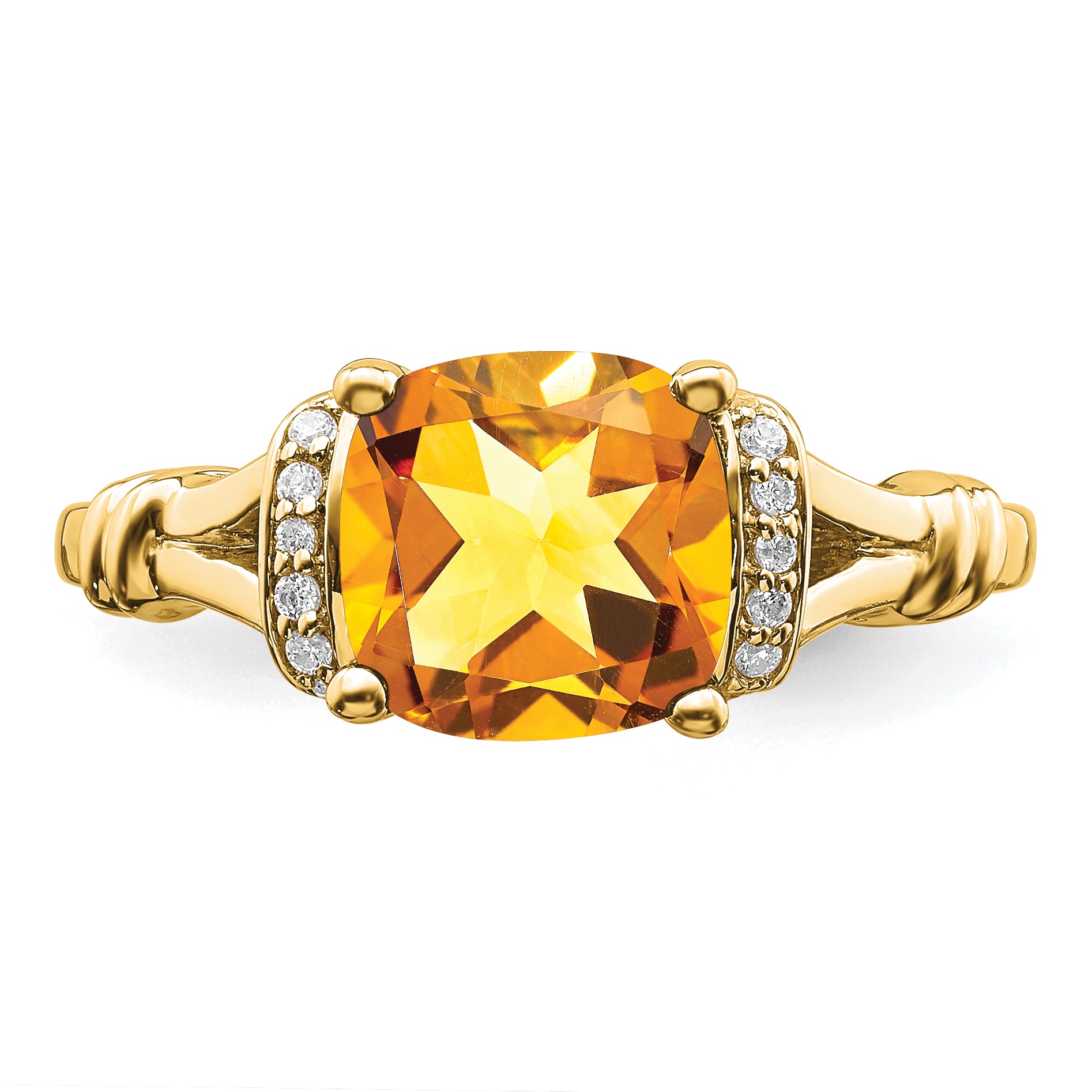 14k Citrine and Diamond Ring