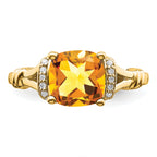 14k Citrine and Diamond Ring