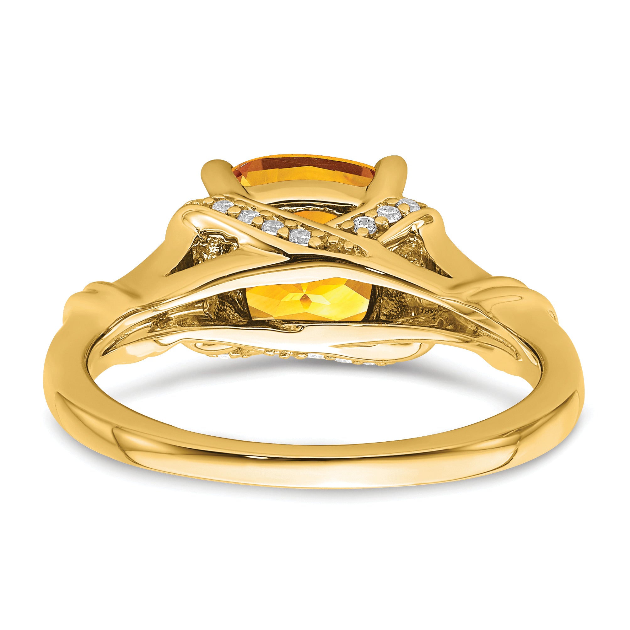 14k Citrine and Diamond Ring