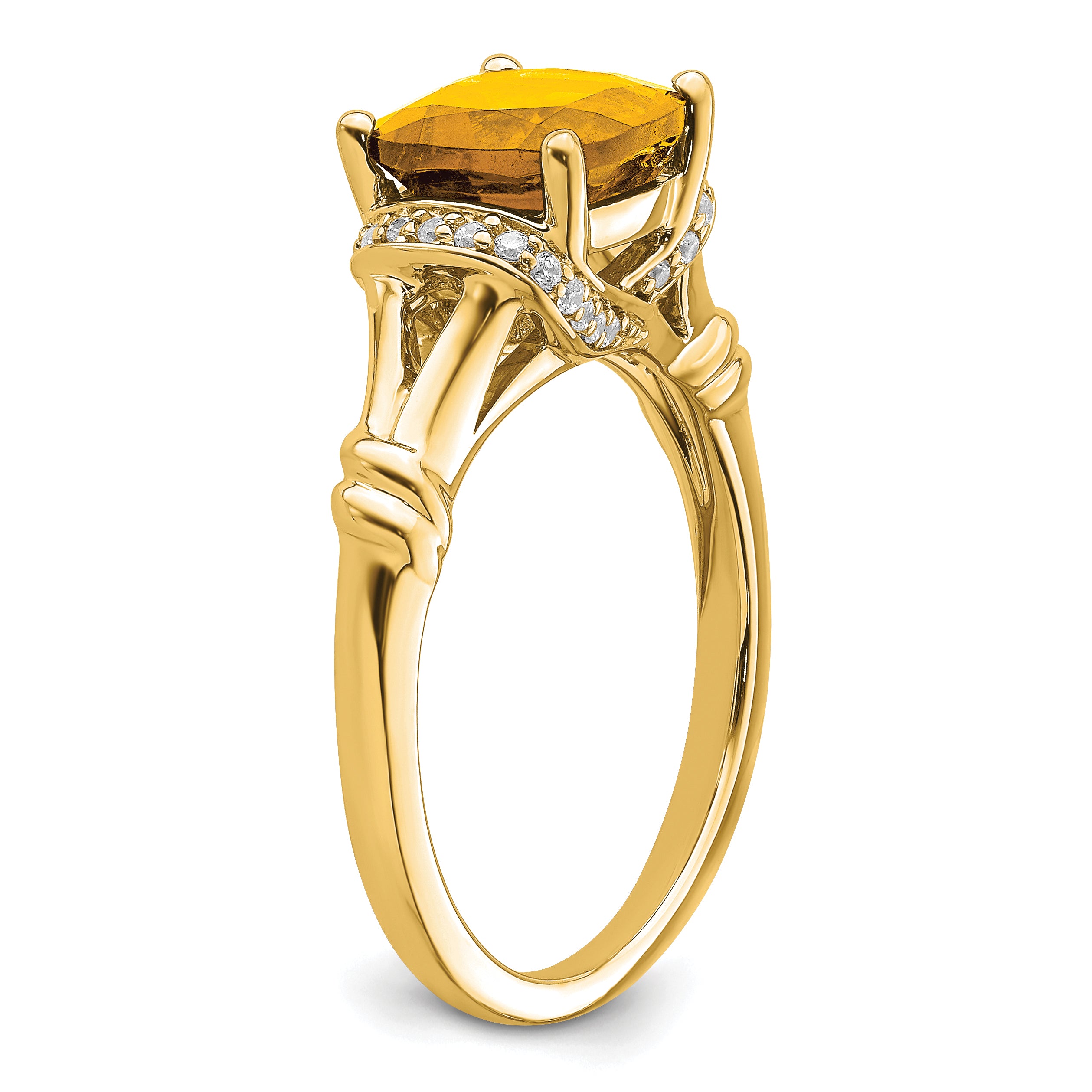14k Citrine and Diamond Ring