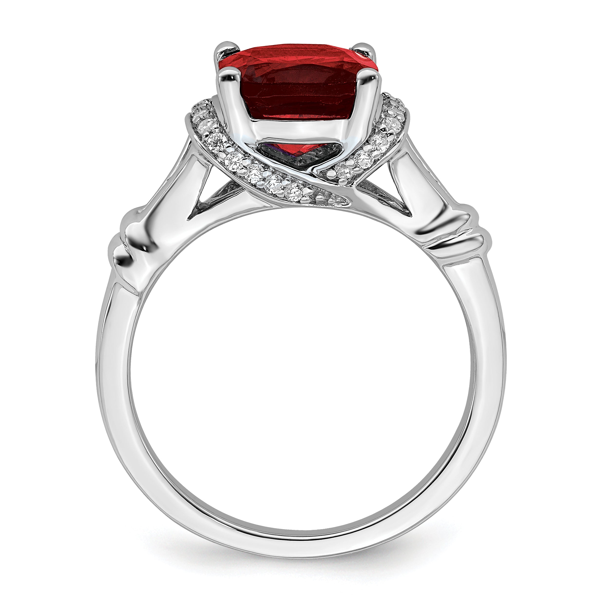 14k White Gold Garnet and Diamond Ring Secondary image