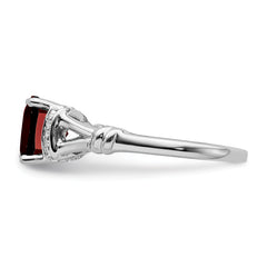 14k White Gold Garnet and Diamond Ring