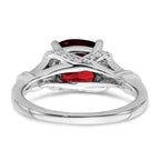 14k White Gold Garnet and Diamond Ring
