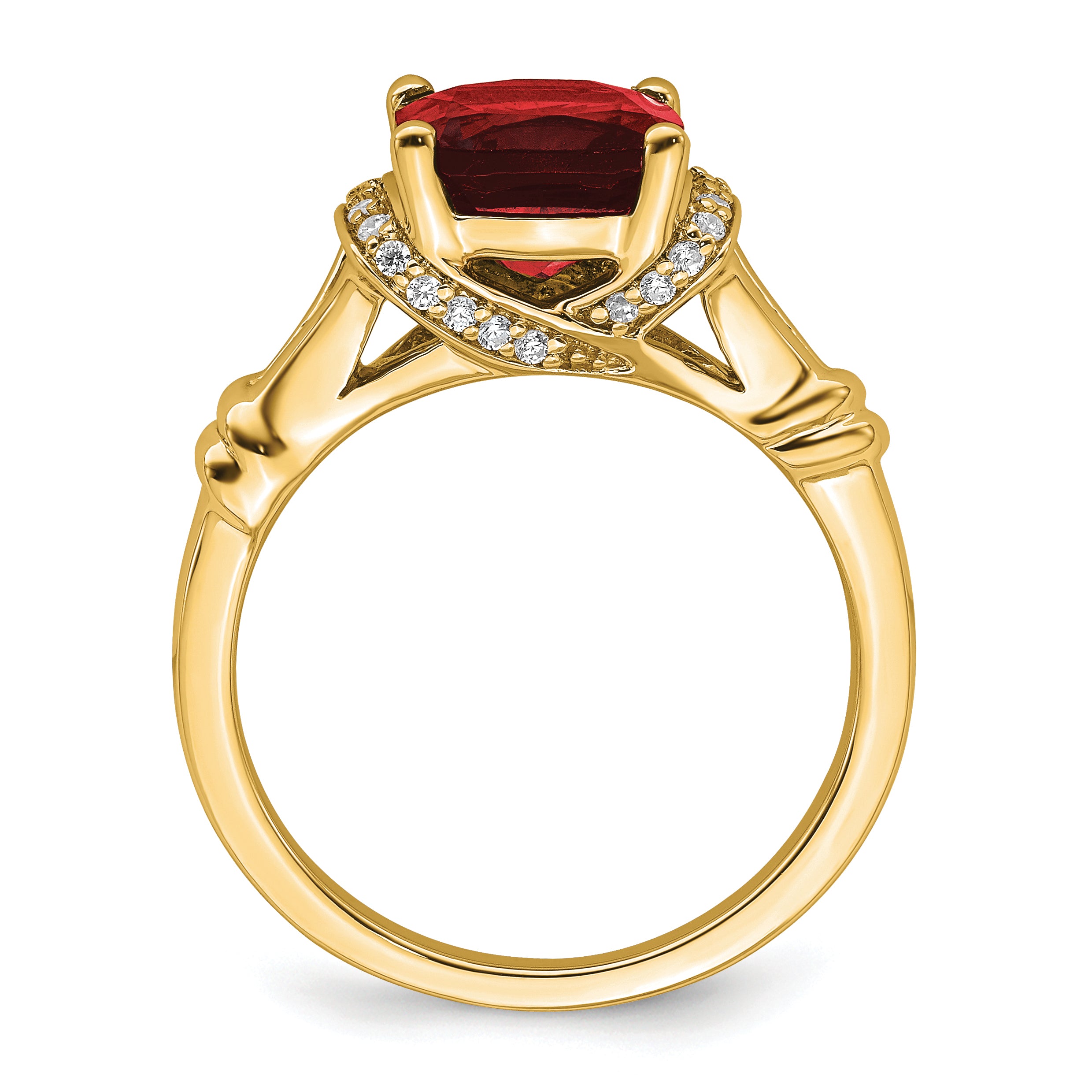 14k Garnet and Diamond Ring