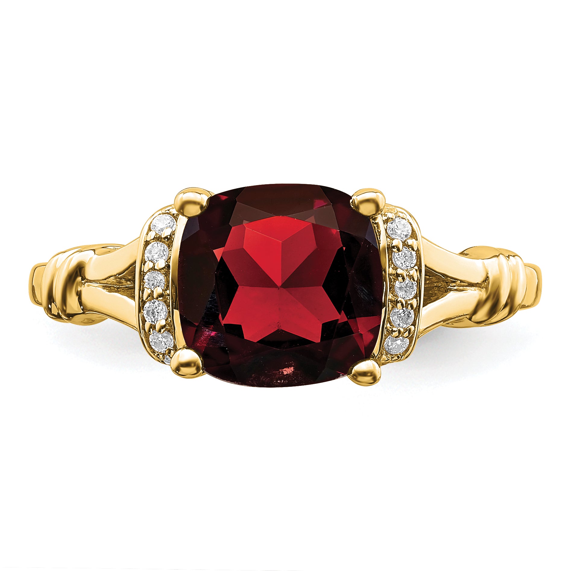 14k Garnet and Diamond Ring