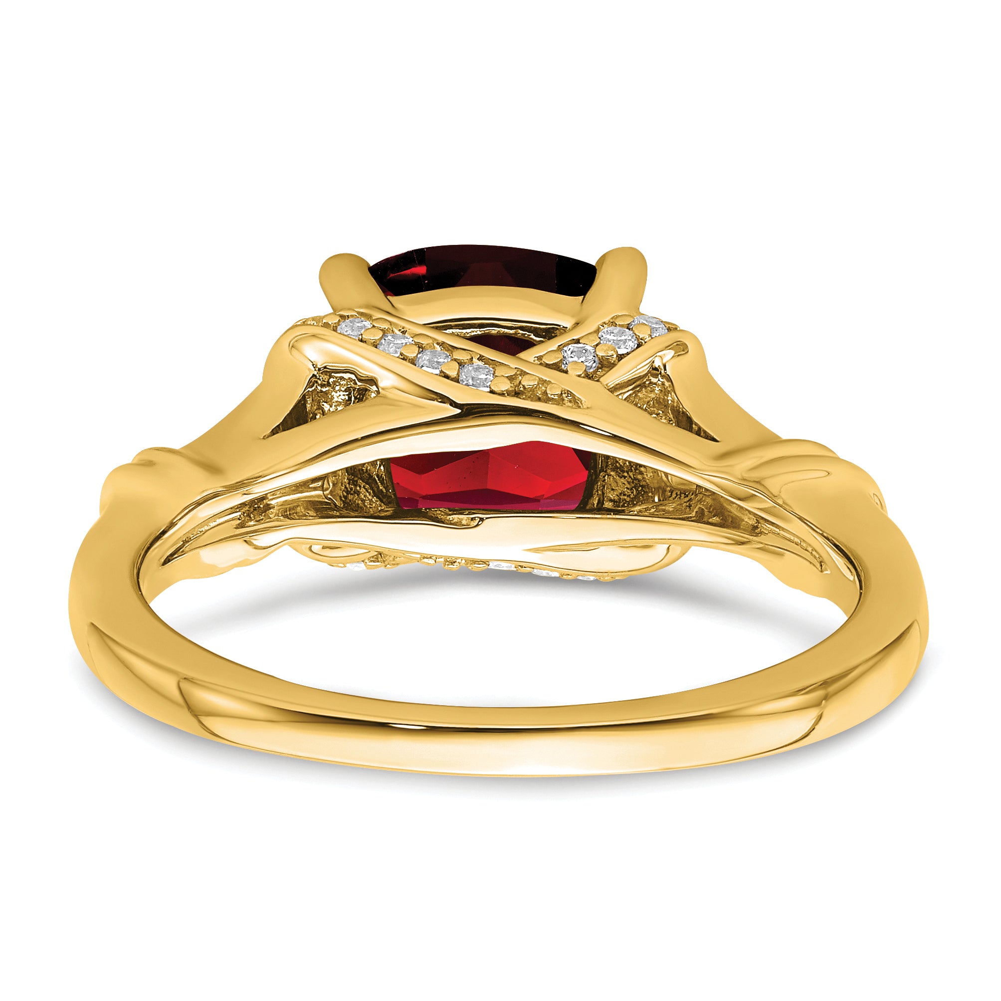 14k Garnet and Diamond Ring