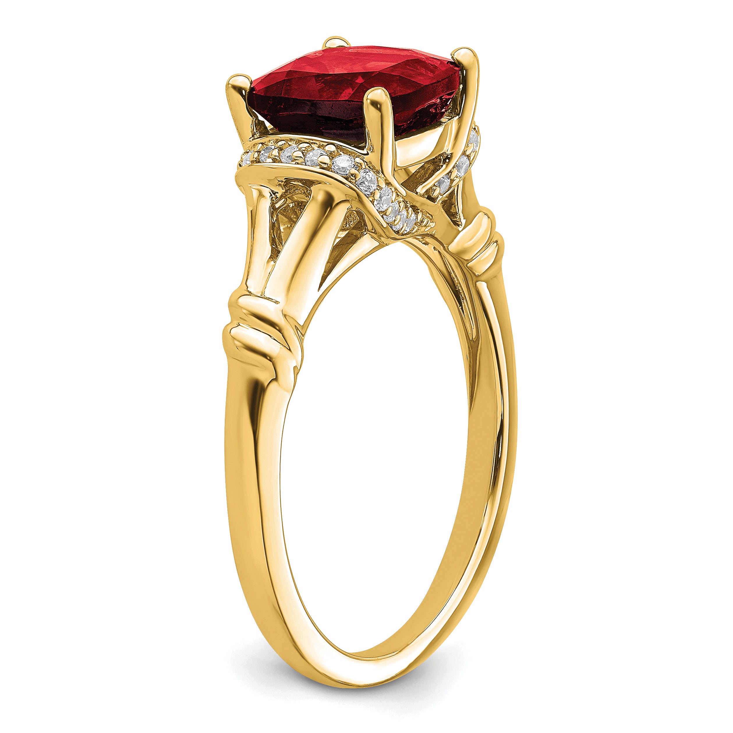 14k Garnet and Diamond Ring
