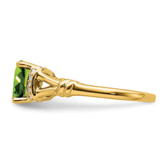 14k Peridot and Diamond Ring