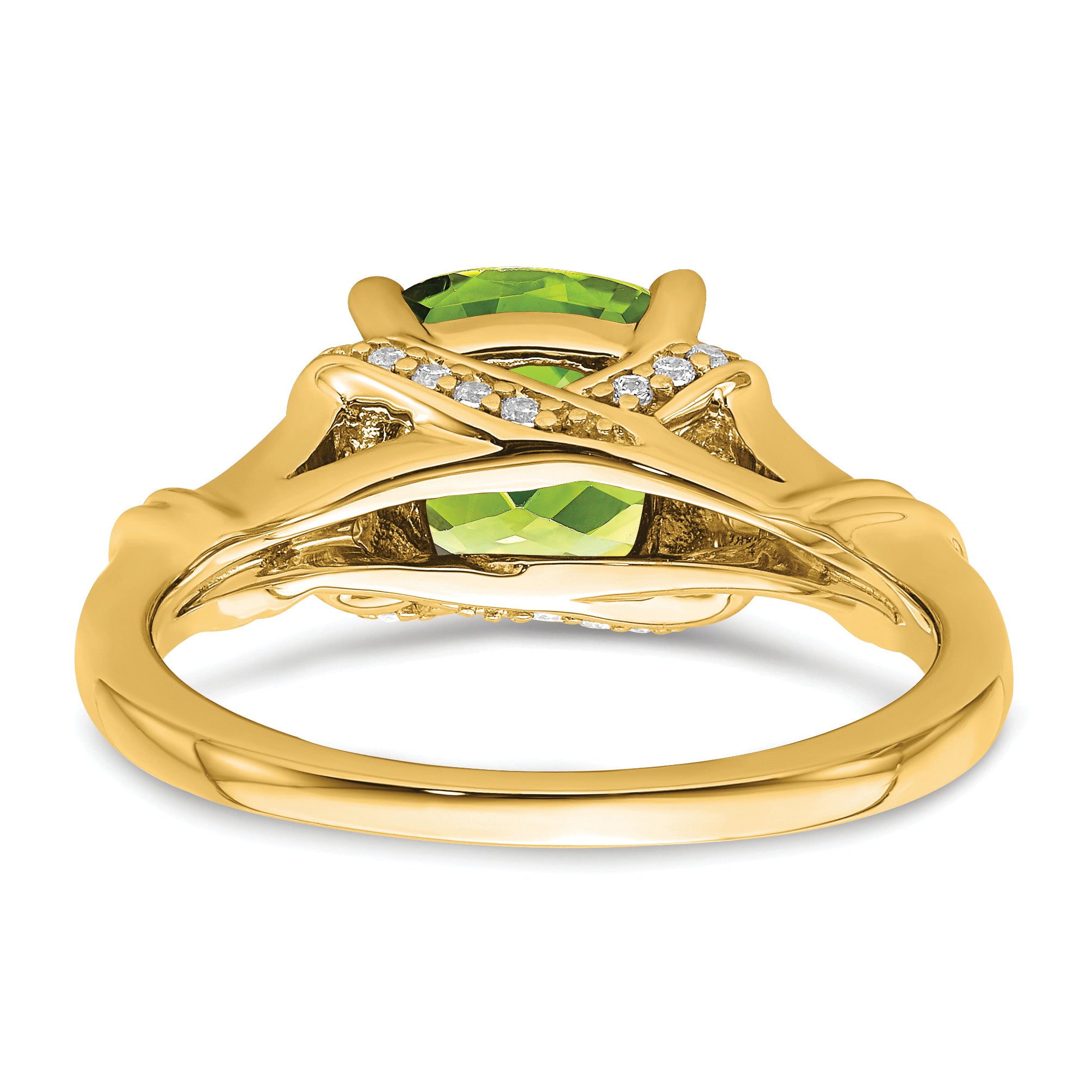 14k Peridot and Diamond Ring