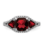 14k White Gold Garnet and Diamond Ring