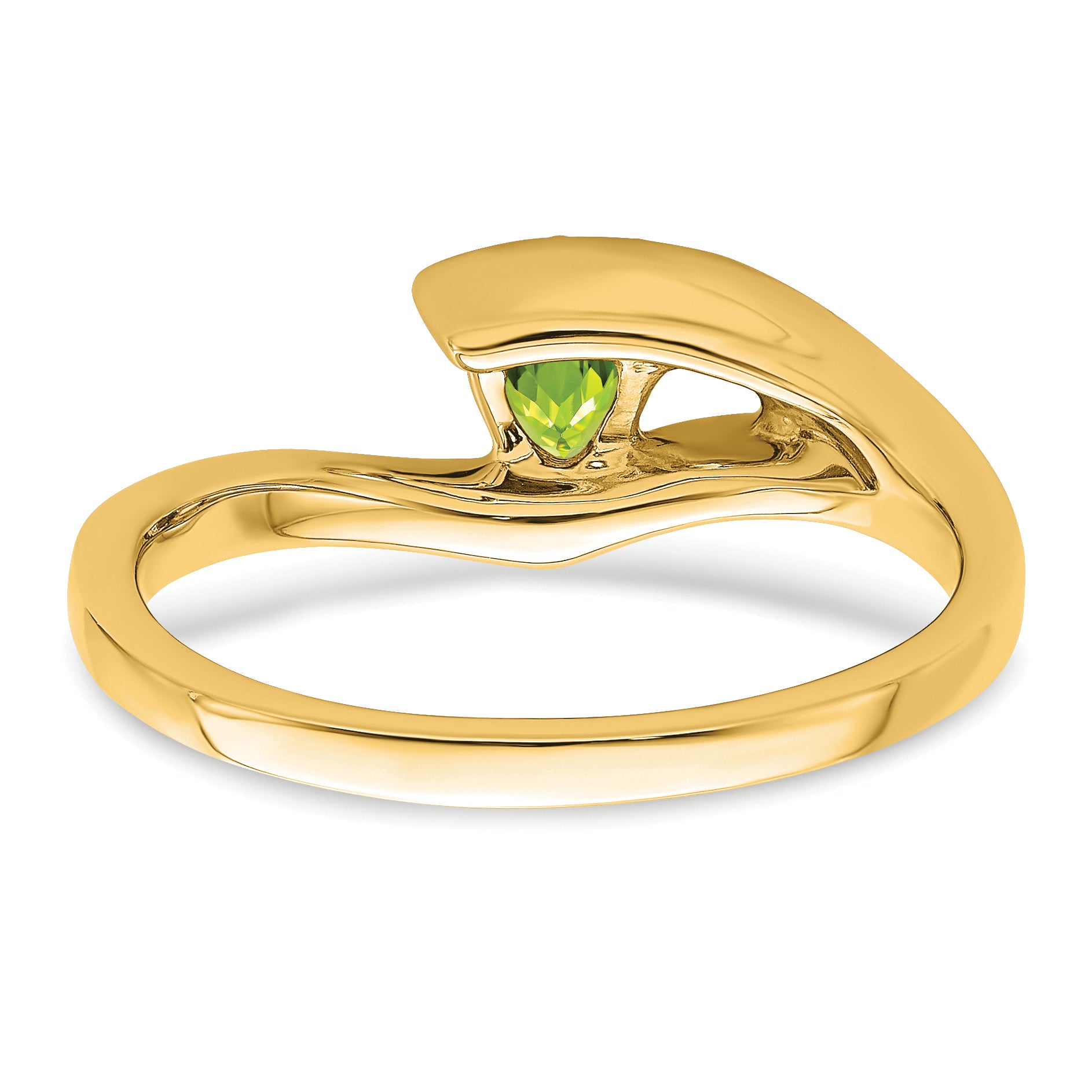 14k Trillion Peridot and Diamond Ring