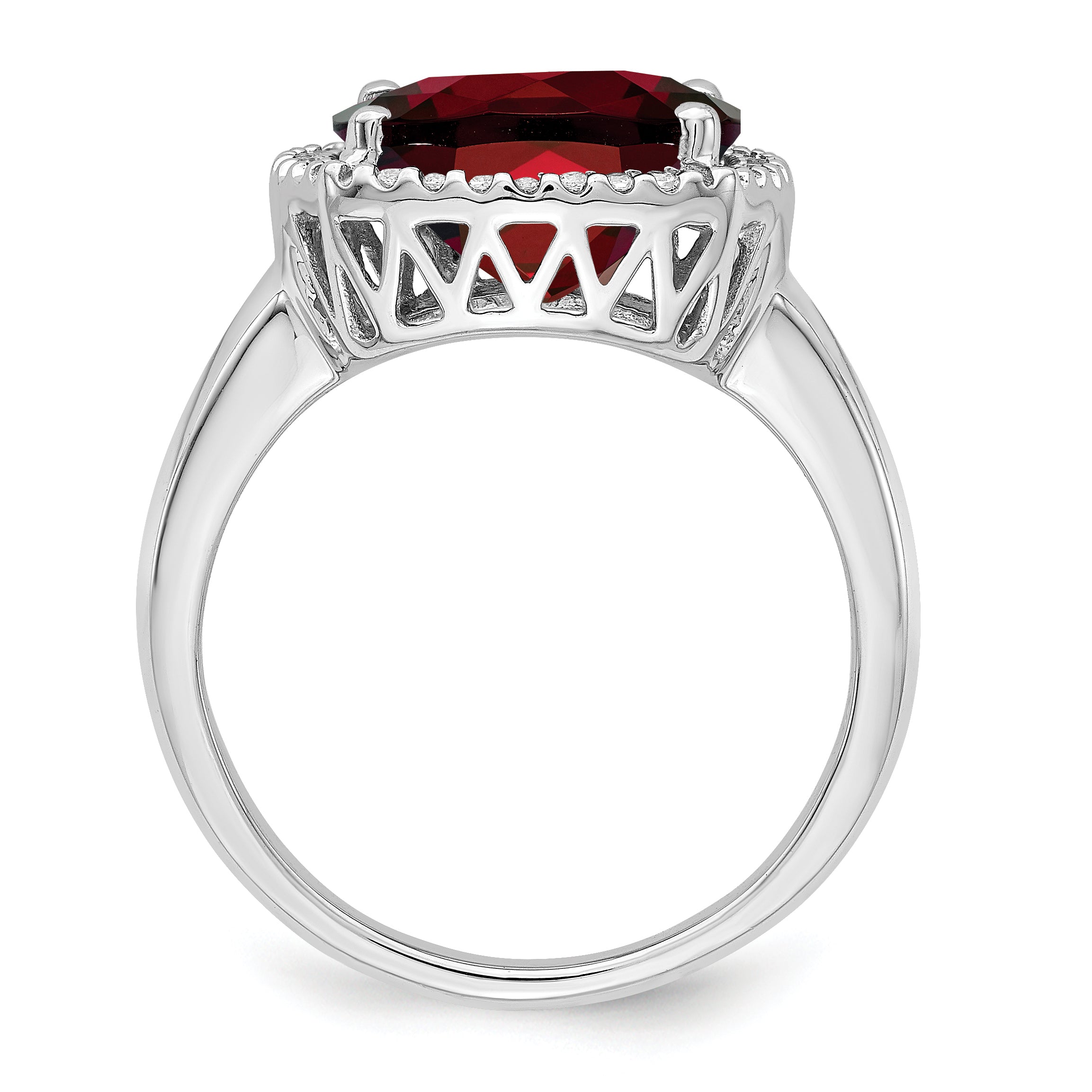 14k White Gold Garnet and Diamond Ring Secondary image