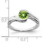 10k White Gold Peridot Bypass Ring