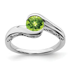 10k White Gold Peridot Bypass Ring