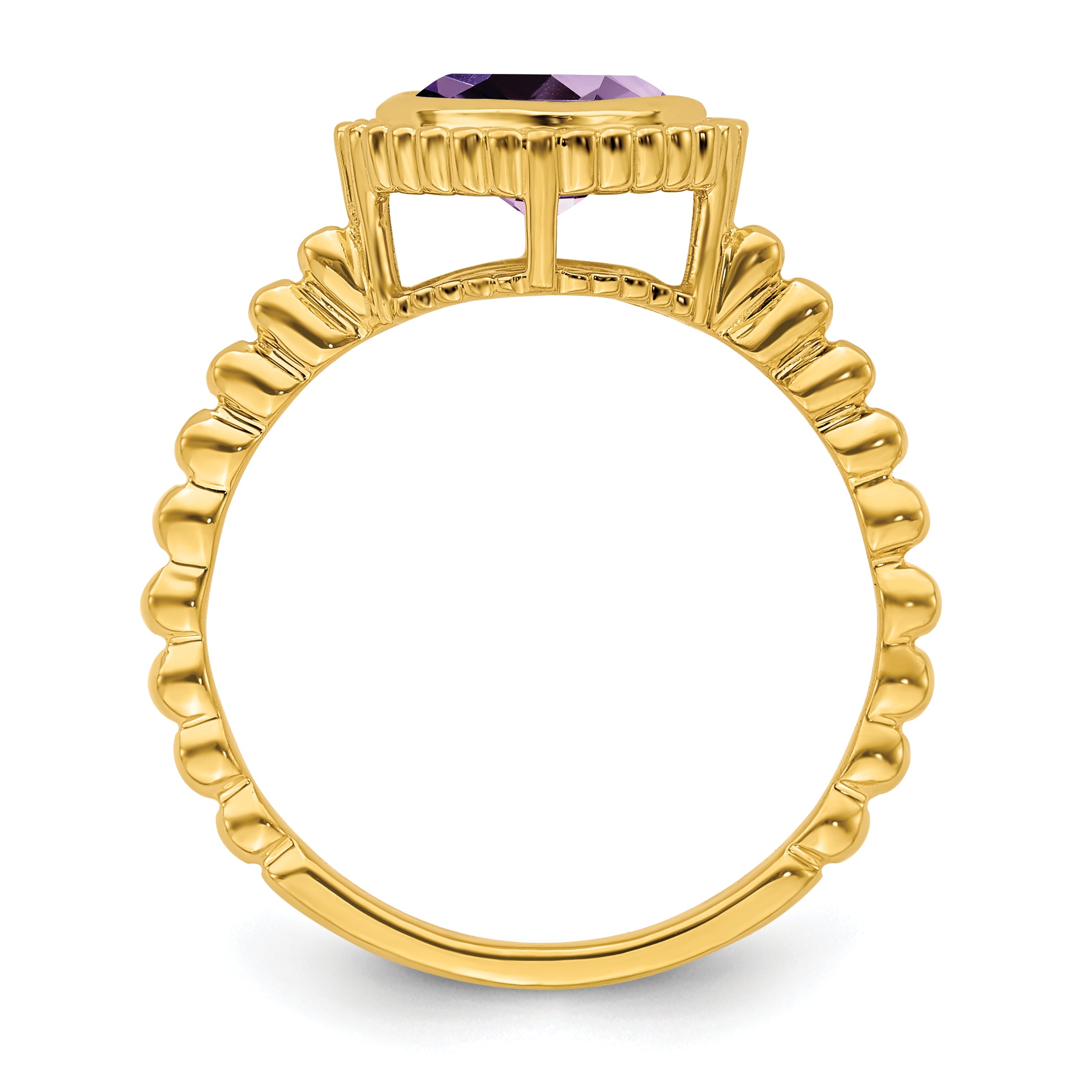 14k Cushion Amethyst Ring Secondary image