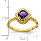 14k Cushion Amethyst Ring