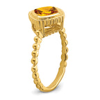 14k Cushion Citrine Ring